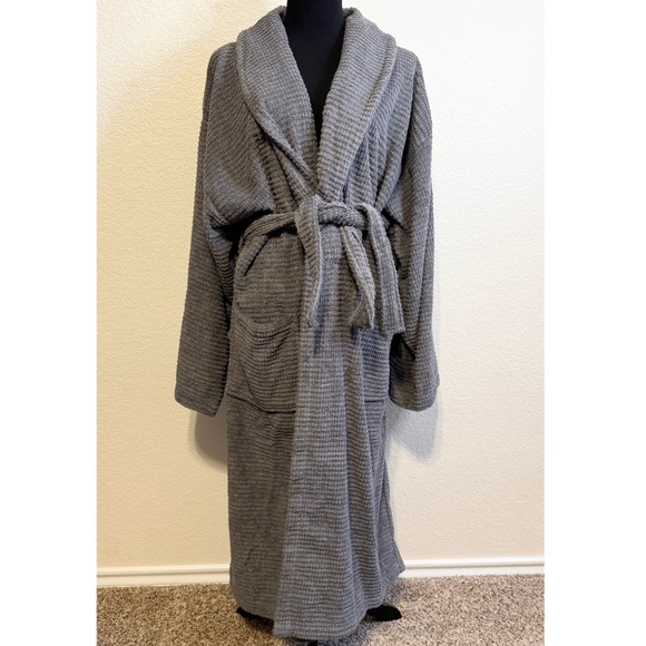 OPH Ozan Premium Home Dark Grey Sorano Turkish Cotton Bathrobe Robe - L /XL - Picture 3 of 10